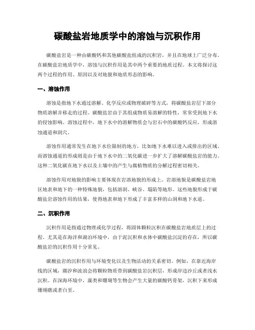 碳酸盐岩地质学中的溶蚀与沉积作用