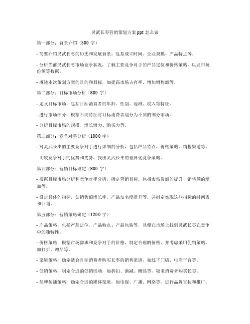 灵武长枣营销策划方案ppt怎么做