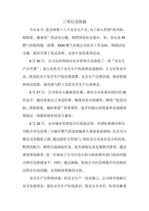 三项行动简报