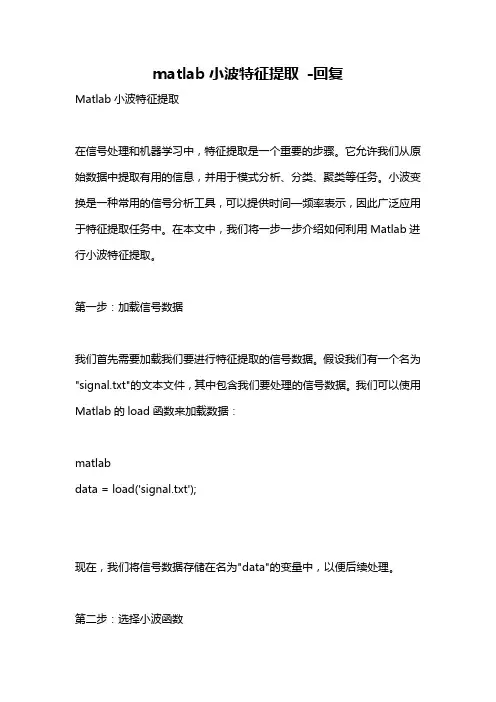 matlab小波特征提取 -回复