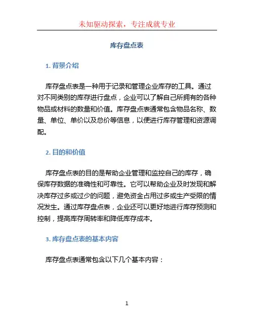 库存盘点表
