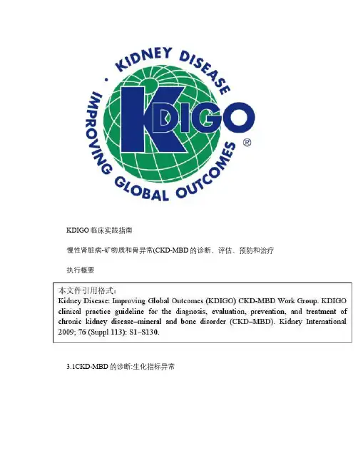 慢性肾脏病-矿物质和骨异常(CKD-MBD)的诊断、评估、预防和治疗
