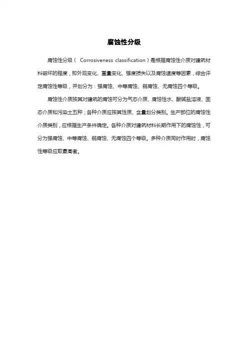 腐蚀性分级