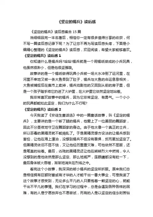 《坚定的锡兵》读后感