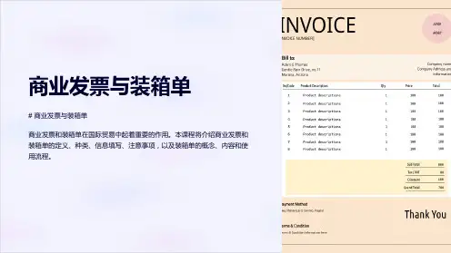 《商业发票与装箱单》课件