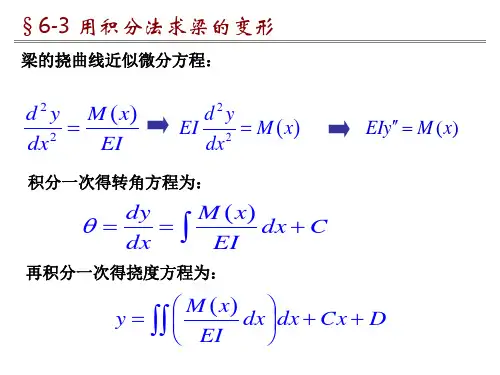 梁的挠曲线近似微分方程