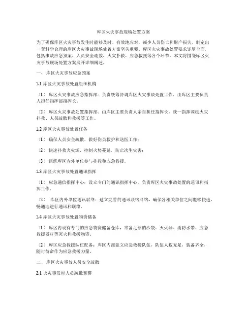 库区火灾事故现场处置方案