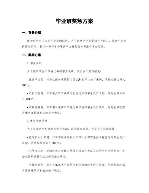 毕业班奖惩方案
