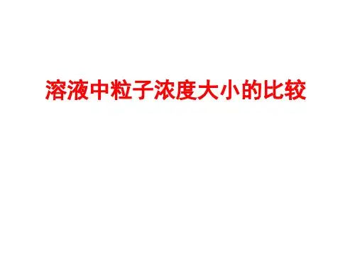 溶液中离子浓度大小的比较