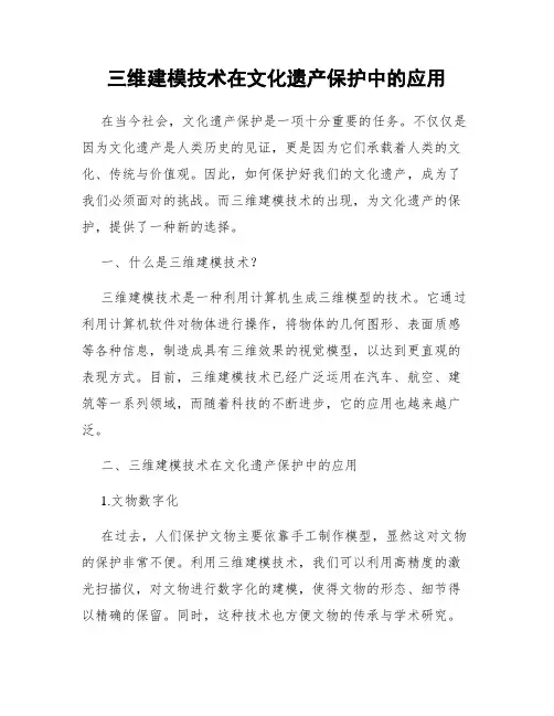 三维建模技术在文化遗产保护中的应用