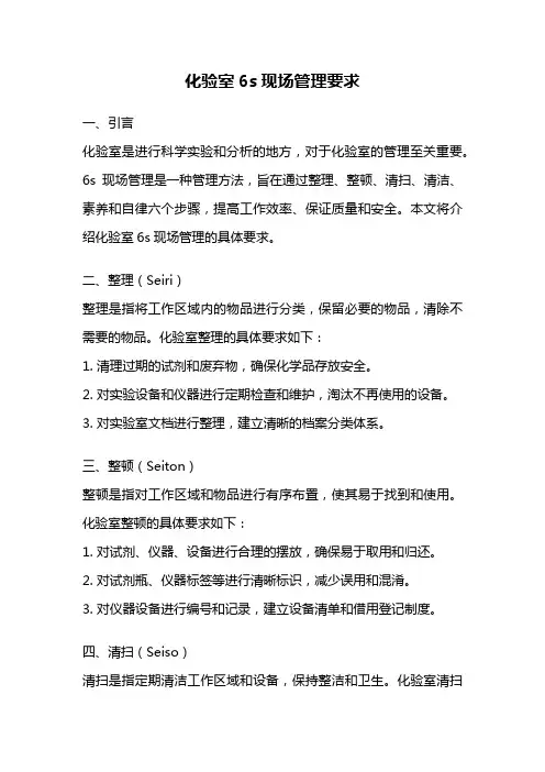 化验室6s现场管理要求