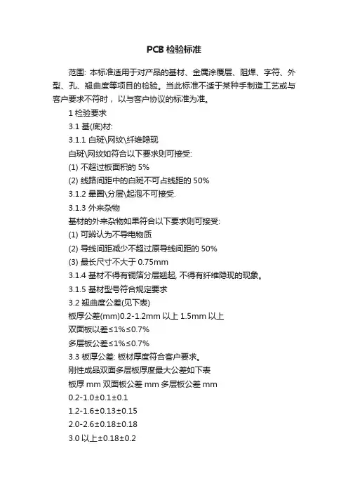 PCB检验标准