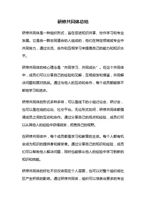 研修共同体总结