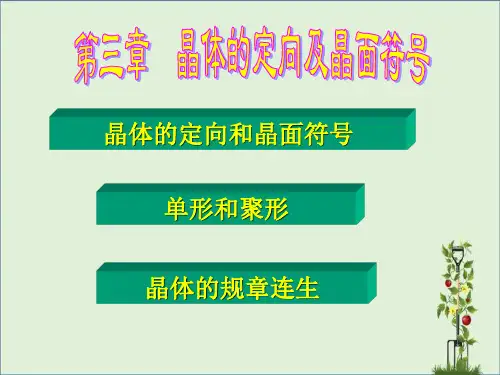3.晶体定向及晶面符号概述