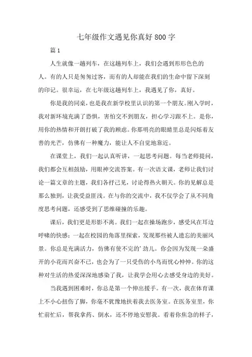 七年级作文遇见你真好800字