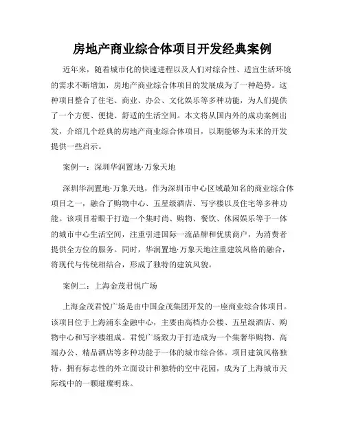 房地产商业综合体项目开发经典案例