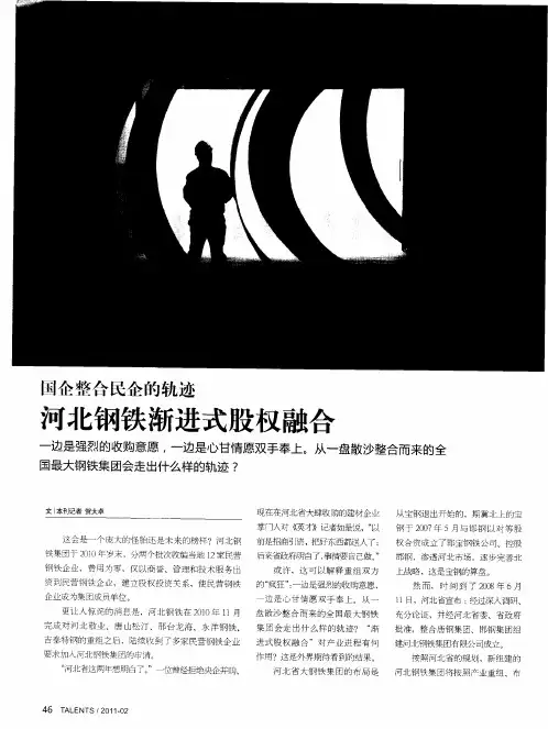 河北钢铁渐进式股权融合