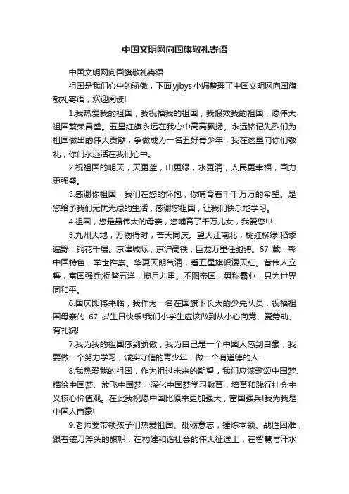 中国文明网向国旗敬礼寄语