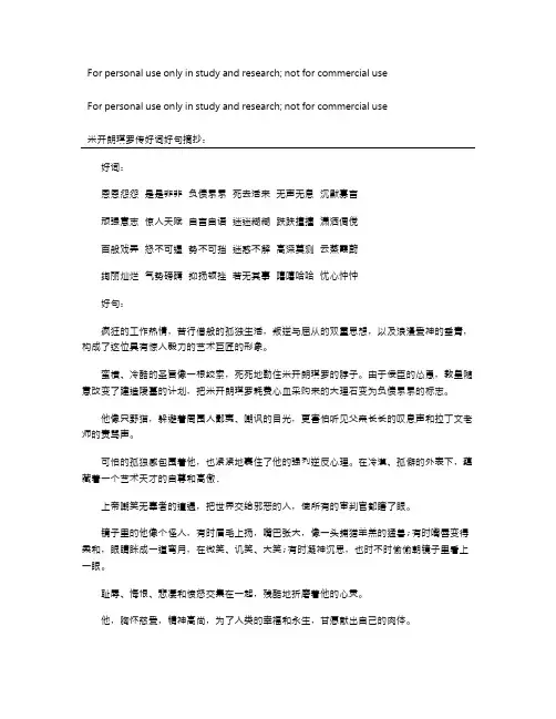 米开朗琪罗传好词好句摘抄