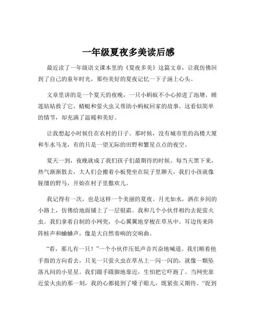 一年级夏夜多美读后感