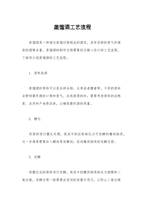 蒸馏酒工艺流程
