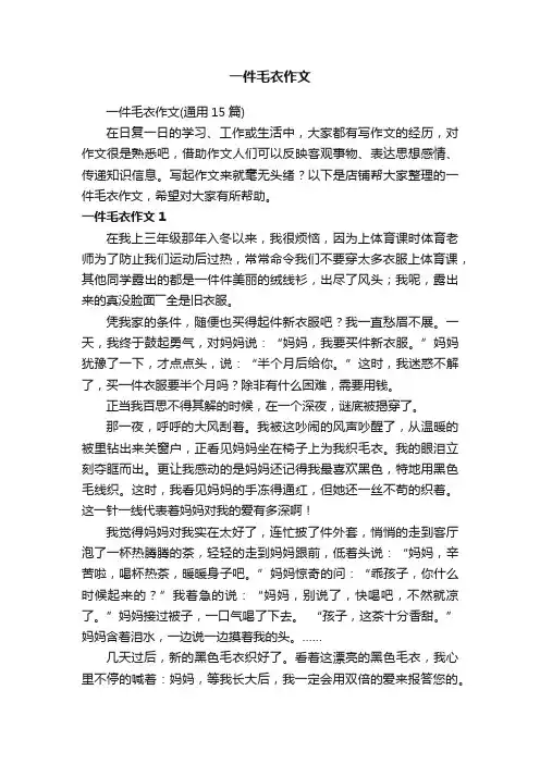 一件毛衣作文