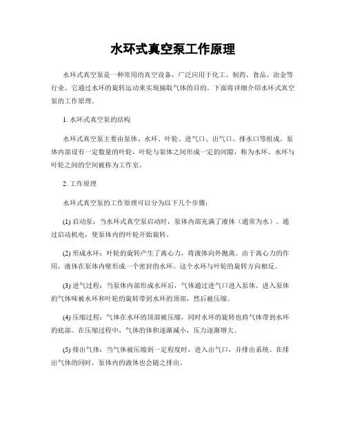 水环式真空泵工作原理