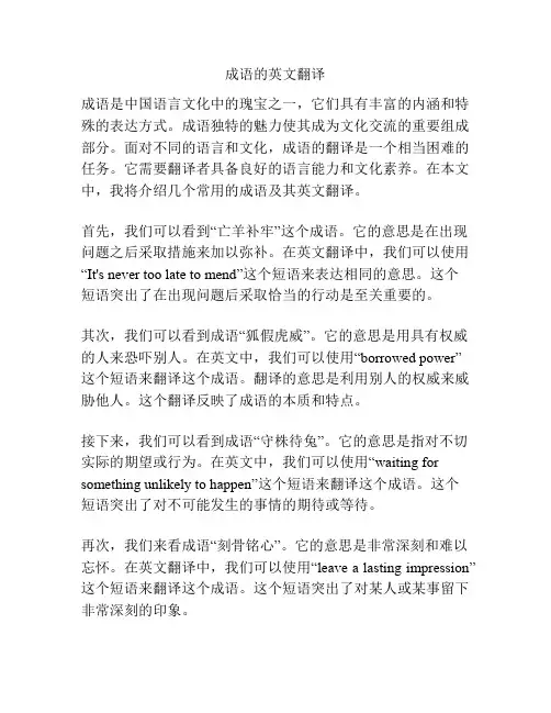 成语的英文翻译
