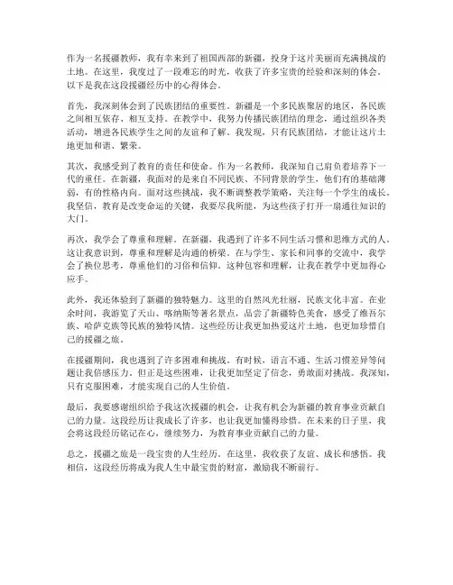 援疆教师讲述心得体会