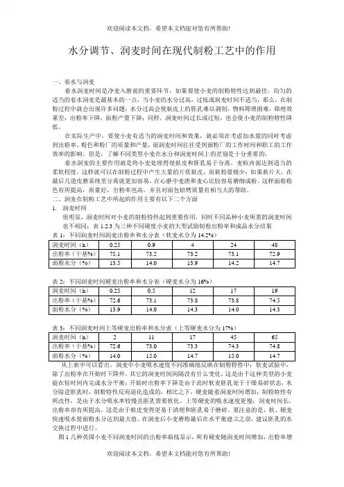 水分调节、润麦时间在现代制粉工艺中的作用