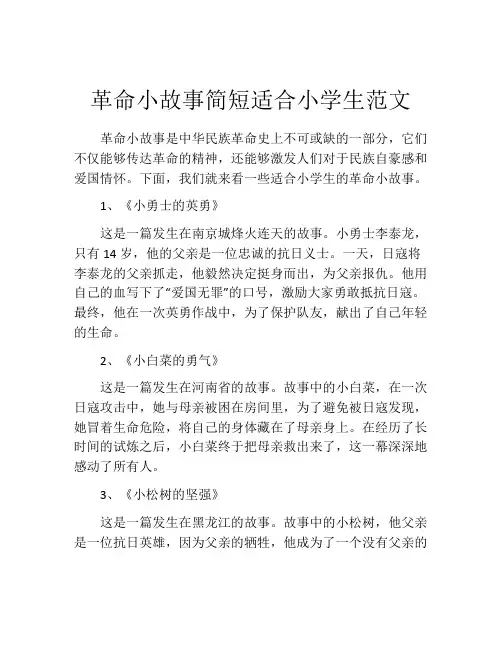 革命小故事简短适合小学生范文
