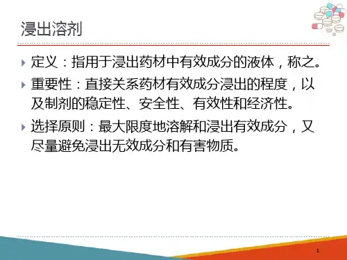 浸出制剂(药物制剂技术课件)