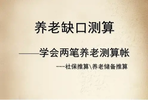 保险之养老缺口测算.ppt