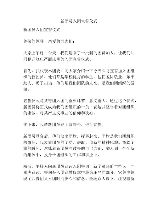 新团员入团宣誓仪式