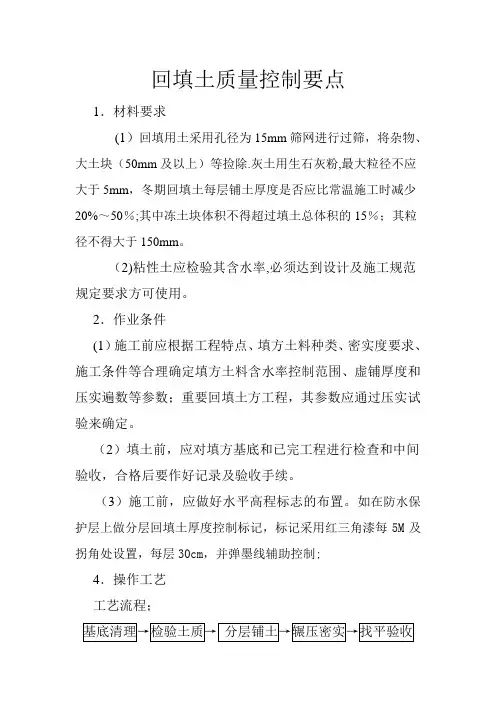 回填土施工控制要点