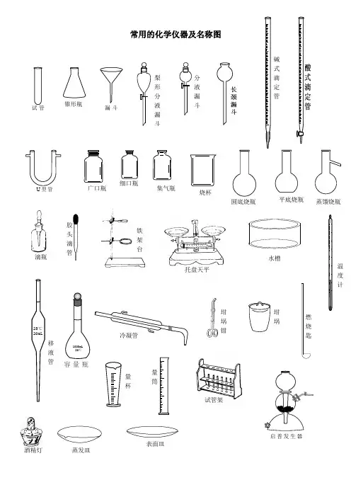 常用的化学仪器及名称图(整理)