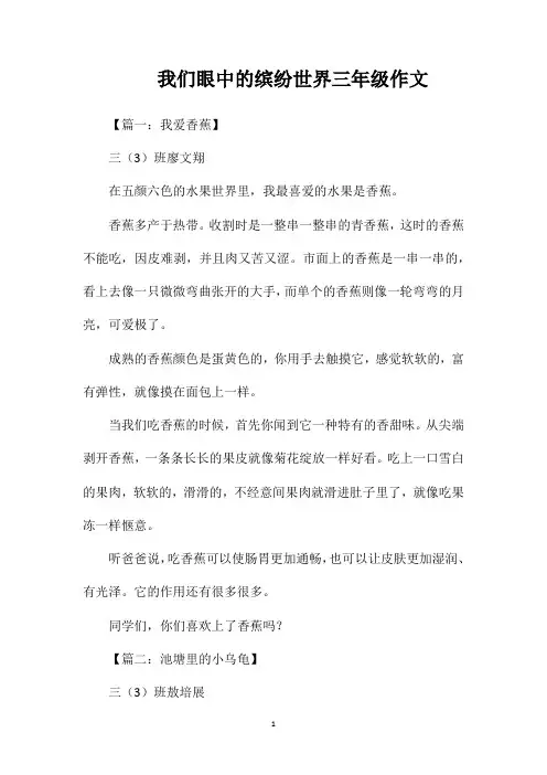 我们眼中的缤纷世界三年级作文