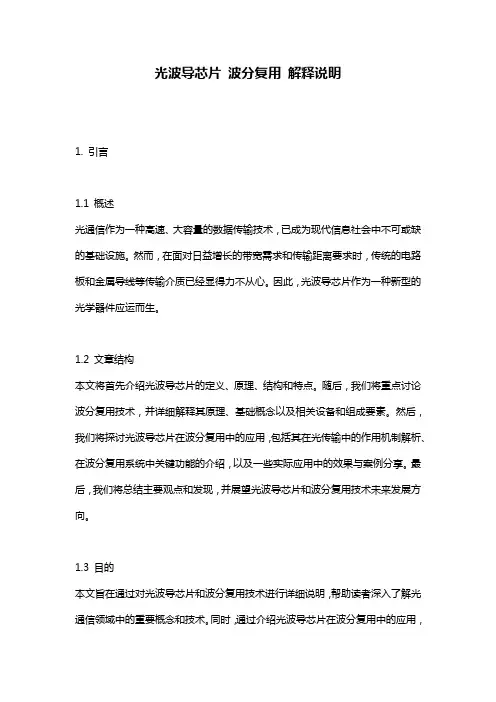 光波导芯片_波分复用_解释说明