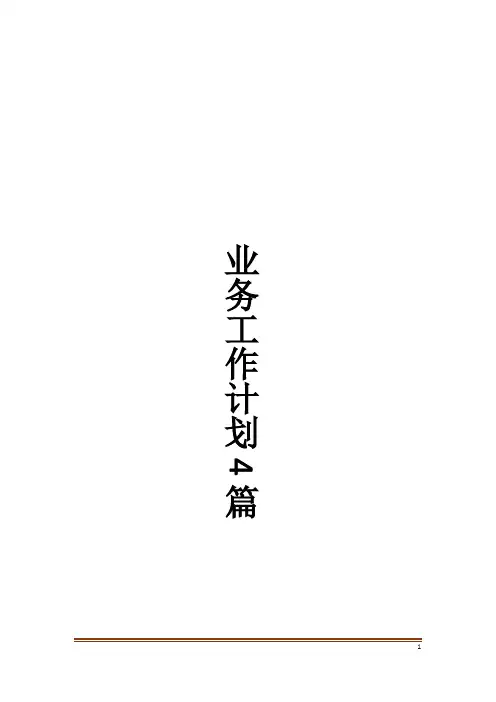 业务工作计划4篇
