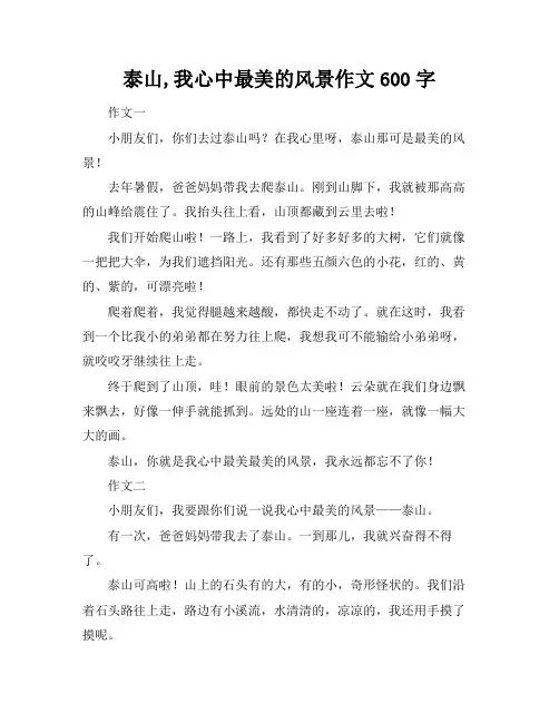 泰山,我心中最美的风景作文600字