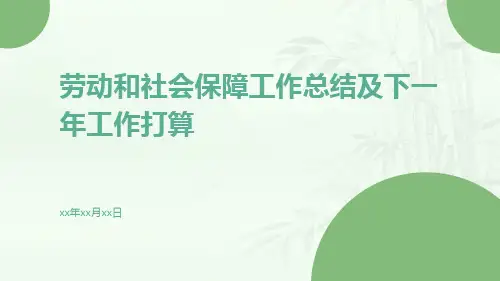 劳动和社会保障工作总结及下一年工作打算PPT