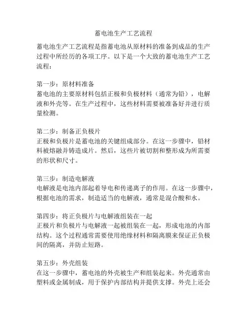 蓄电池生产工艺流程