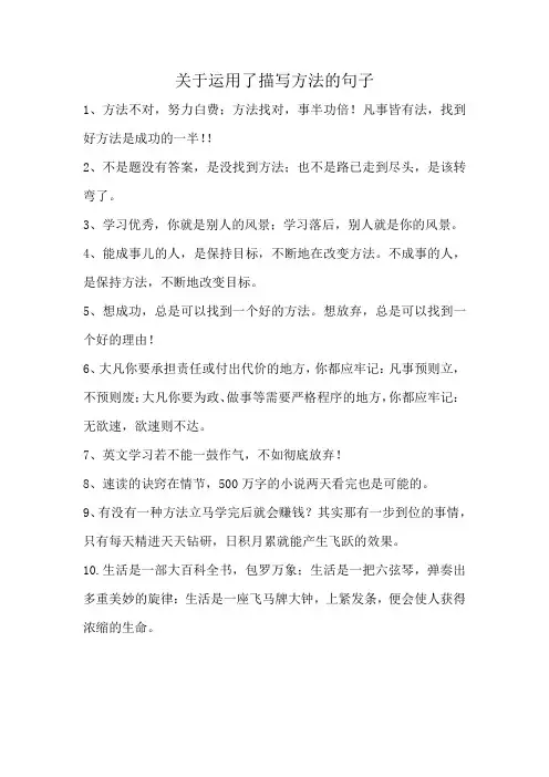 关于运用了描写方法的句子