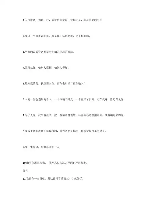 煽情真挚的表白文案短句