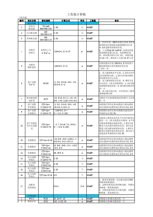 电气预算图纸工程量统计