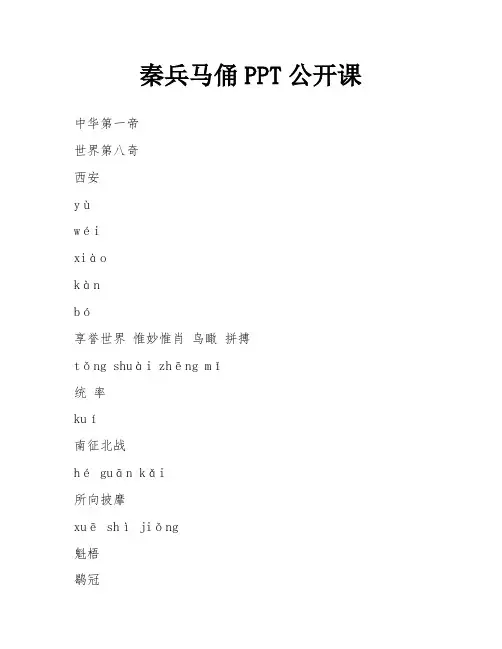 秦兵马俑PPT公开课