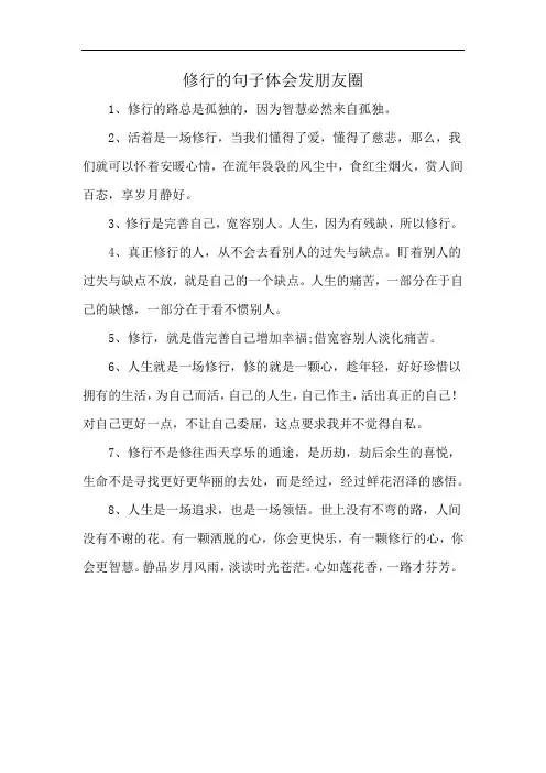 修行的句子体会发朋友圈