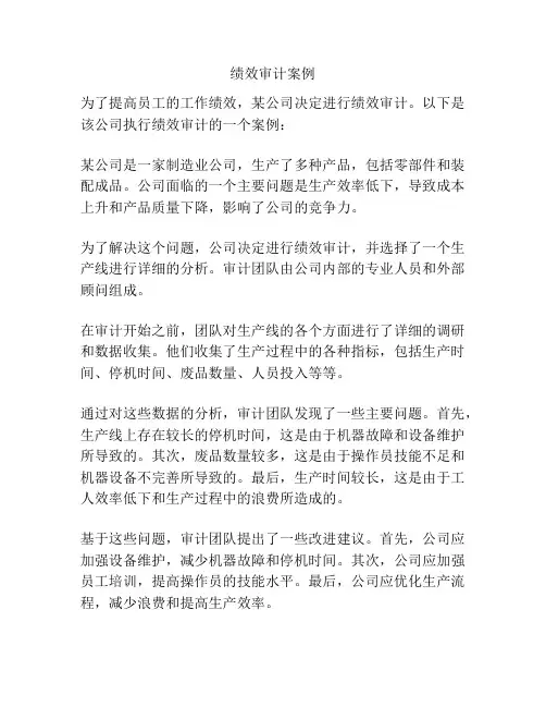 绩效审计案例