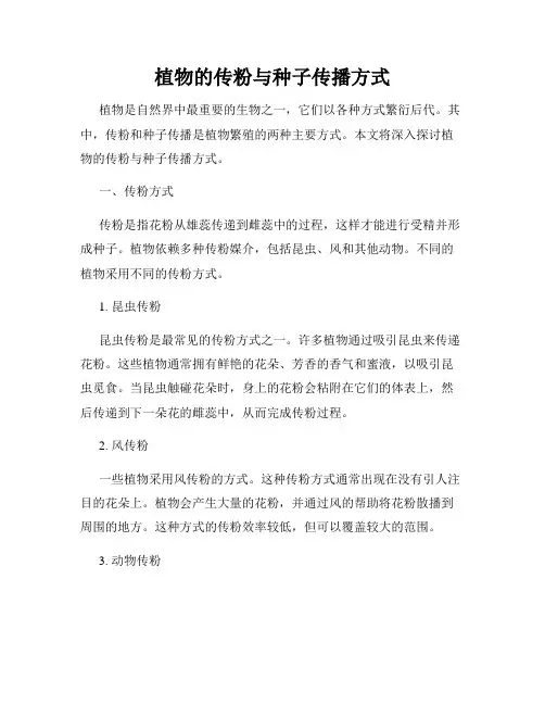植物的传粉与种子传播方式