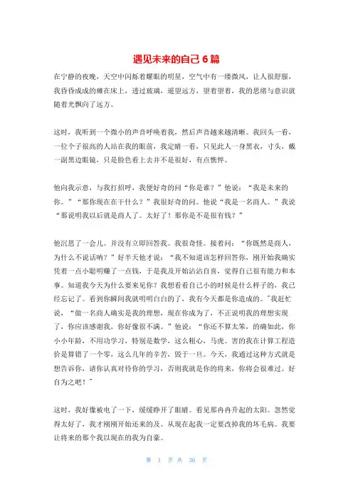 遇见未来的自己6篇